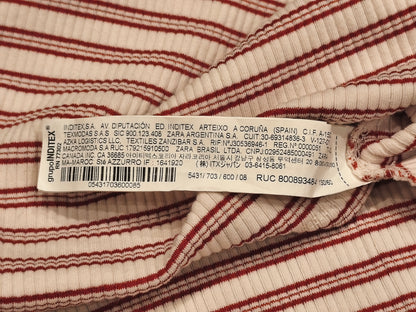 ZARA Girls Red & White Striped Ribbed Sundress | Size 8 (128 cm)