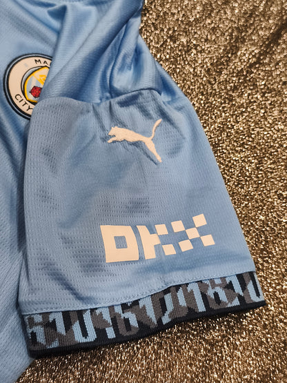 Puma Manchester City 2024/25 Home Kit Jersey #7 YAZIN – Kids Size 26 (7–8 Years)