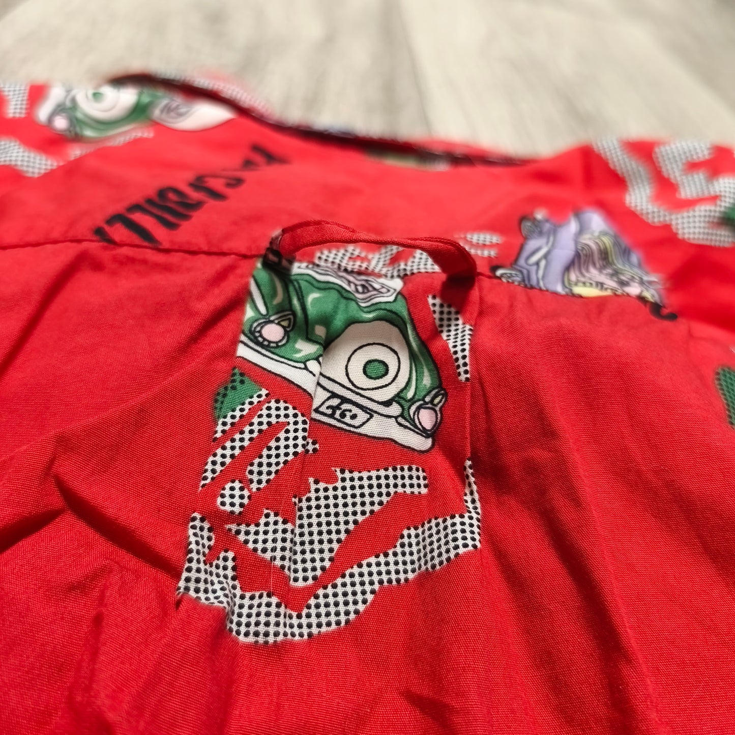 Vintage Casuals Flash Cadillac Car Print Shirt Size M Red SS Patch Personalized
