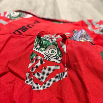 Vintage Casuals Flash Cadillac Car Print Shirt Size M Red SS Patch Personalized