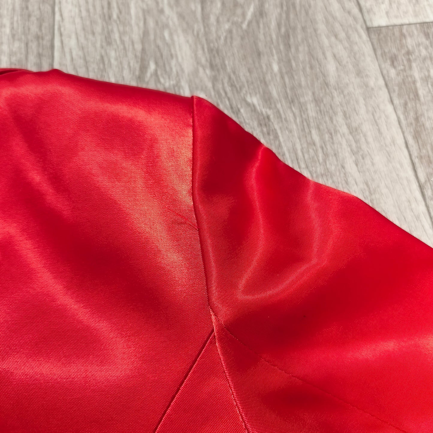 STAROMA Women Red Satin Blazer Jacket Size 42 Single Breasted Evening Party