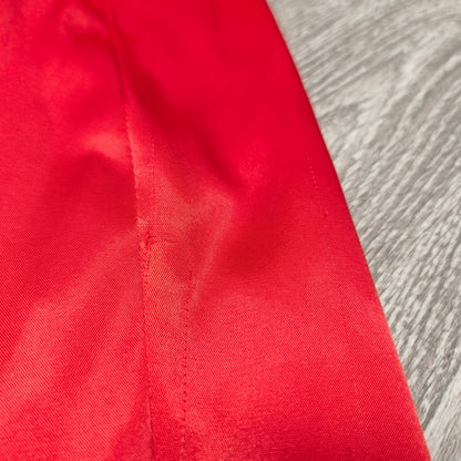 STAROMA Women Red Satin Blazer Jacket Size 42 Single Breasted Evening Party