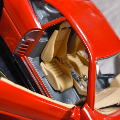 Bburago Ferrari 348 tb 1989 Red Diecast Model Car with Display Stand Base