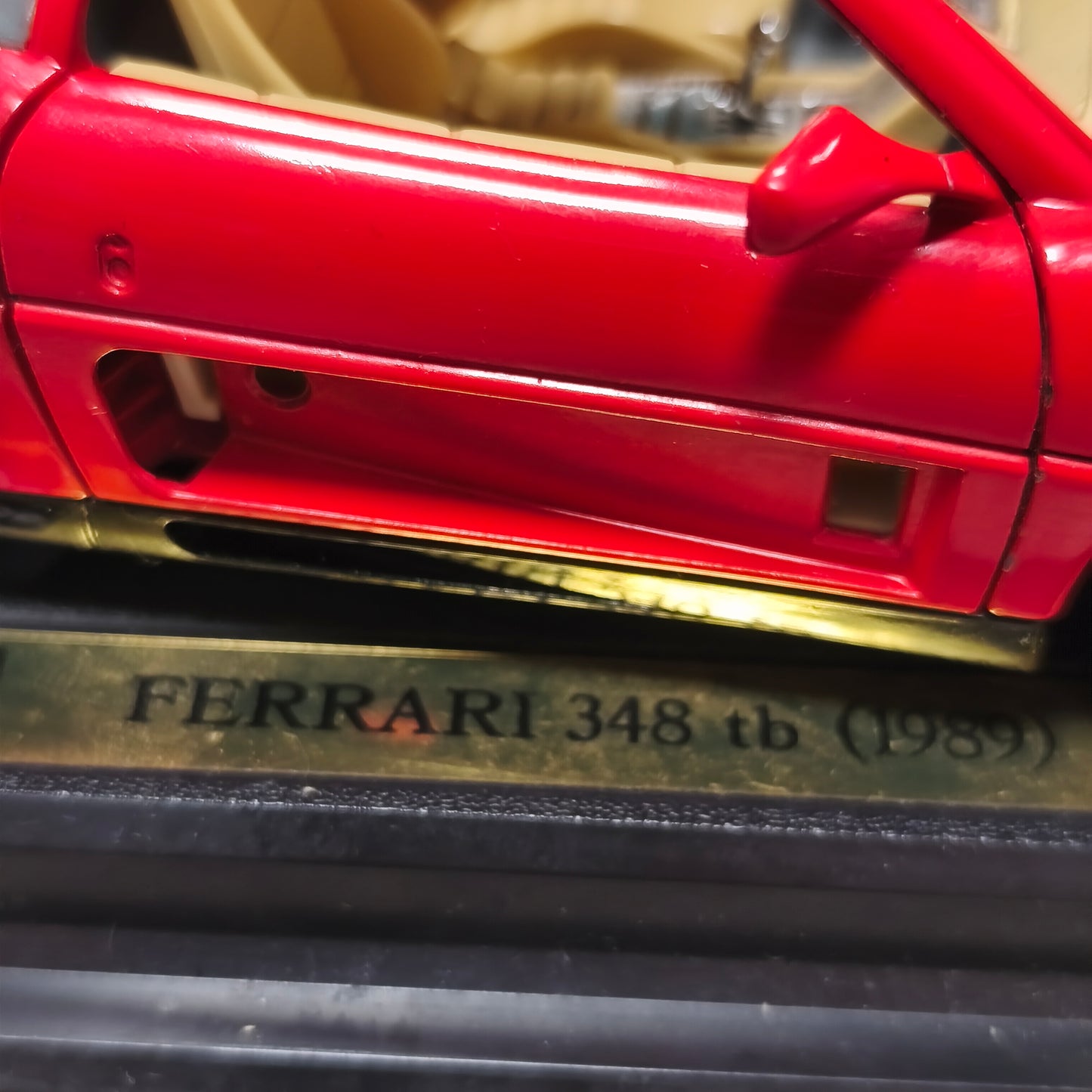 Bburago Ferrari 348 tb 1989 Red Diecast Model Car with Display Stand Base