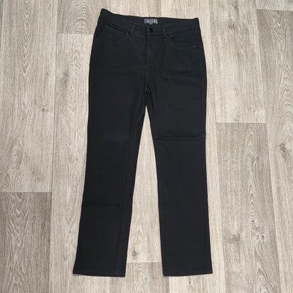 Per Una M&S Womens Black Straight Leg Trousers Pants Size UK 12 Short