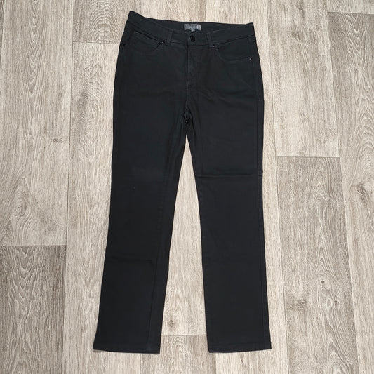 Per Una M&S Womens Black Straight Leg Trousers Pants Size UK 12 Short