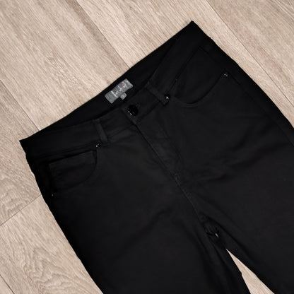 Per Una M&S Womens Black Straight Leg Trousers Pants Size UK 12 Short