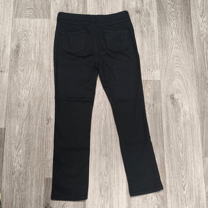 Per Una M&S Womens Black Straight Leg Trousers Pants Size UK 12 Short