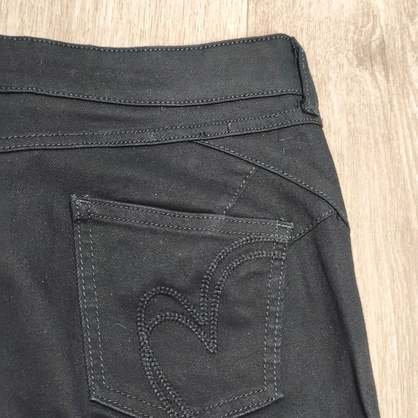 Per Una M&S Womens Black Straight Leg Trousers Pants Size UK 12 Short