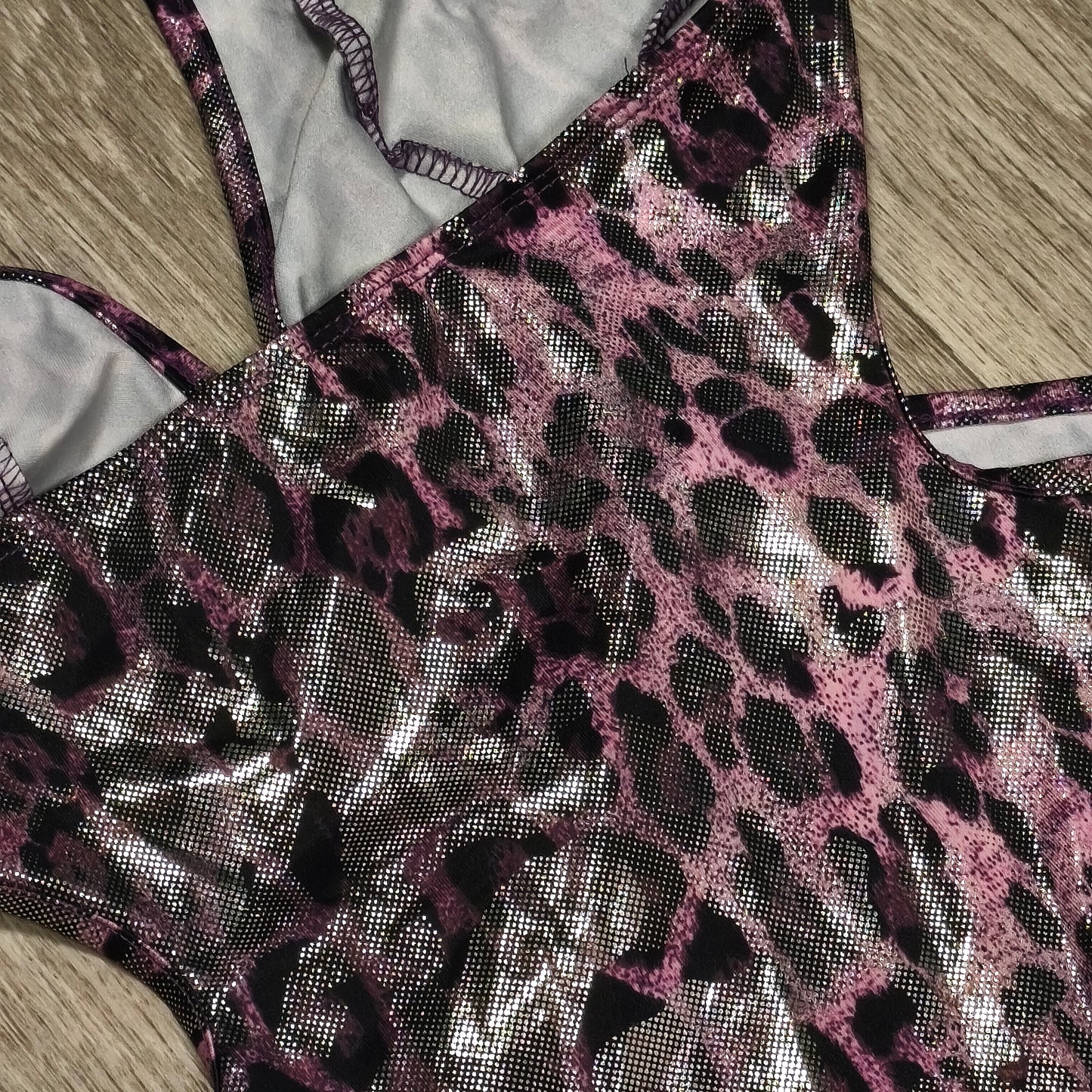 SHEIN ICON Metallic Animal Leopard Print Halter Cutout Skirt Dress Size M NWT