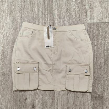FB Sister Womens Beige Cargo Mini Skirt NWT Size S Elastic Waist Utility Y2K