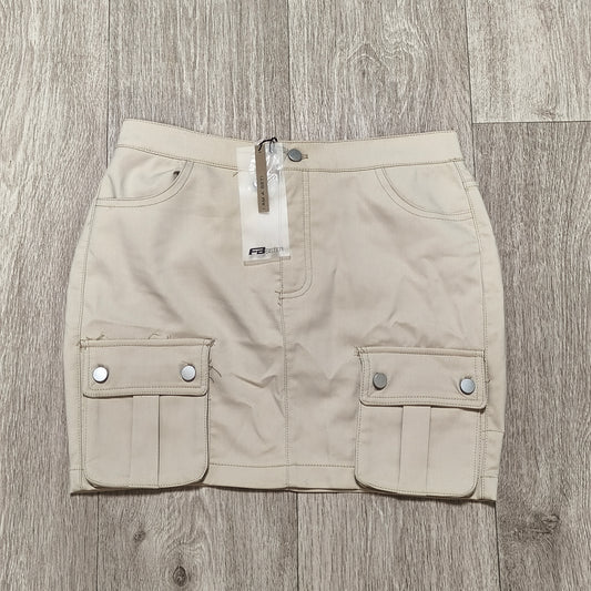 FB Sister Womens Beige Cargo Mini Skirt NWT Size S Elastic Waist Utility Y2K