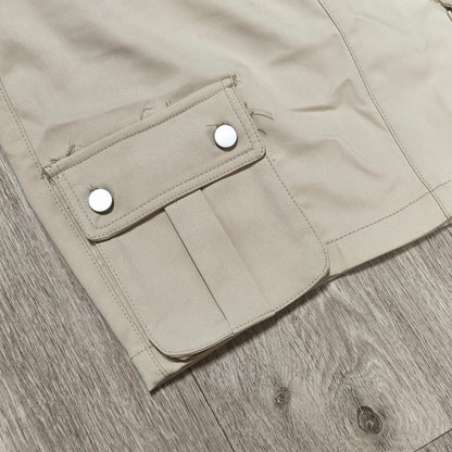 FB Sister Womens Beige Cargo Mini Skirt NWT Size S Elastic Waist Utility Y2K