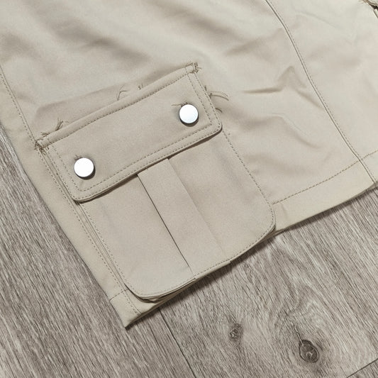 FB Sister Womens Beige Cargo Mini Skirt NWT Size S Elastic Waist Utility Y2K