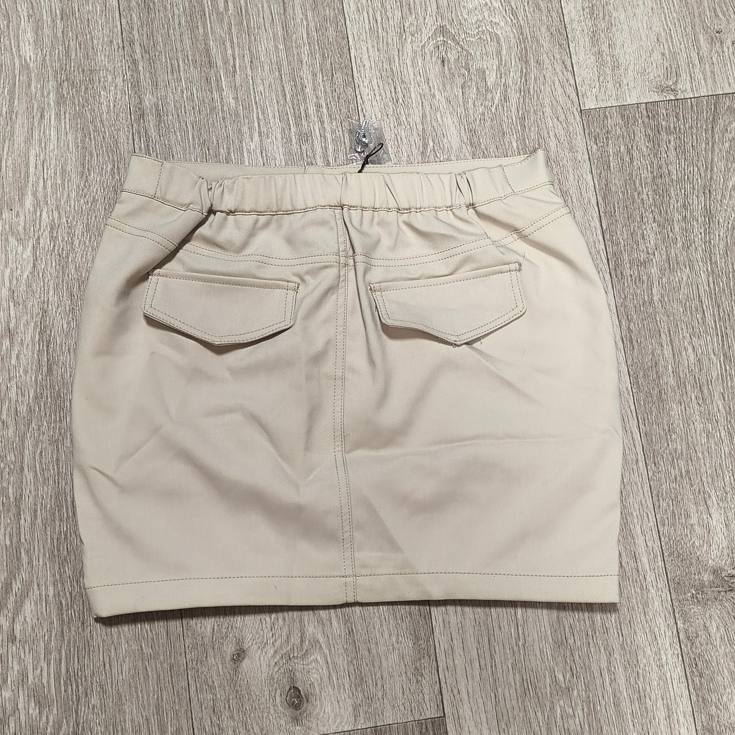 FB Sister Womens Beige Cargo Mini Skirt NWT Size S Elastic Waist Utility Y2K