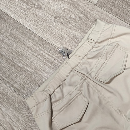 FB Sister Womens Beige Cargo Mini Skirt NWT Size S Elastic Waist Utility Y2K