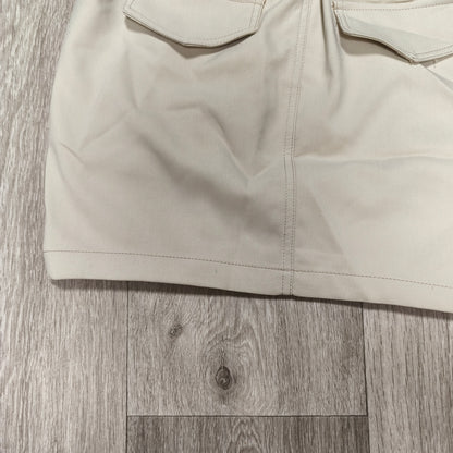 FB Sister Womens Beige Cargo Mini Skirt NWT Size S Elastic Waist Utility Y2K