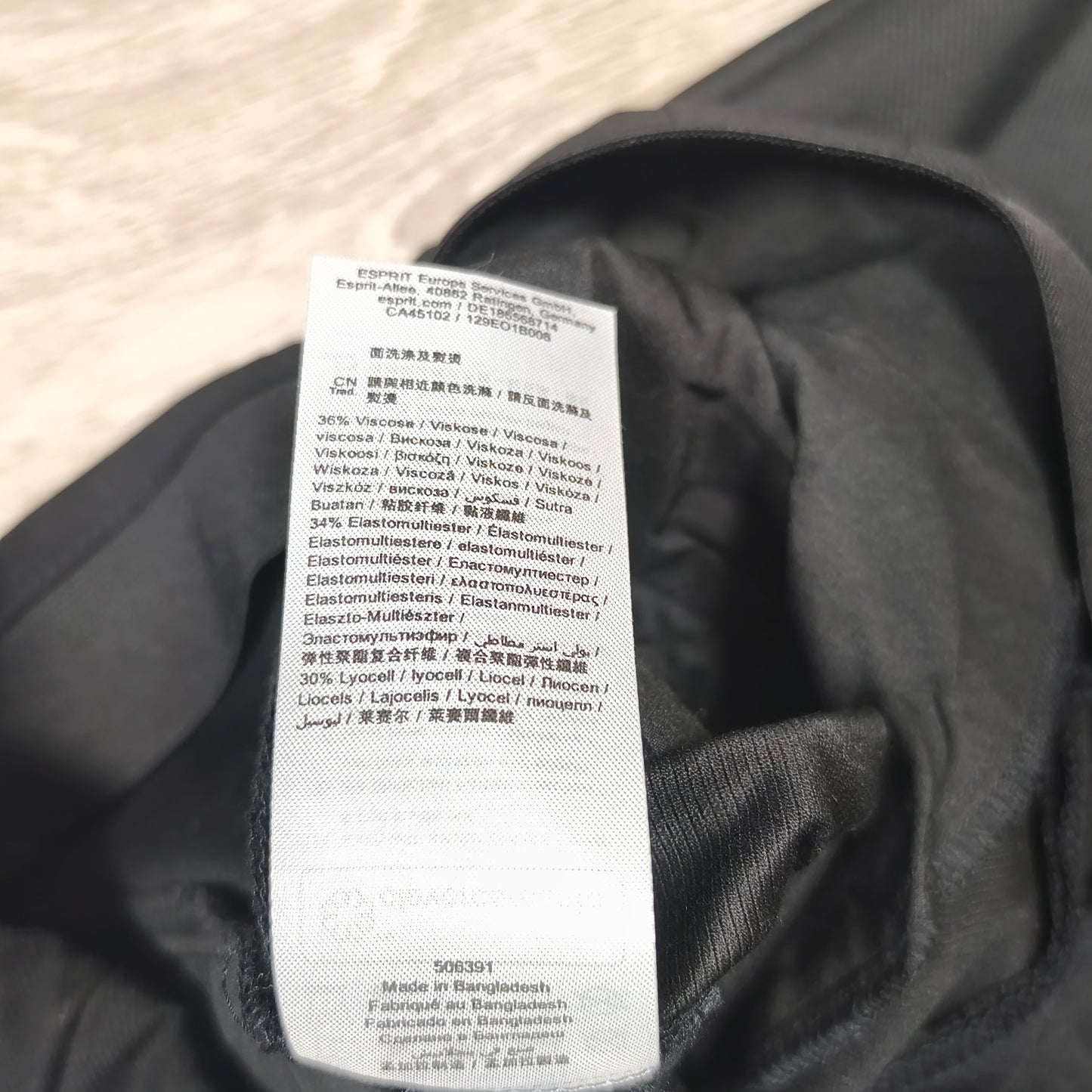 Esprit Black Trousers Womens Size US 4 D 34 Slim Fit High Waist Stretch Pants