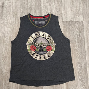 Guns N' Roses Graphic Tank Top Sleeveless Shirt Womens Large Band Tee Grey