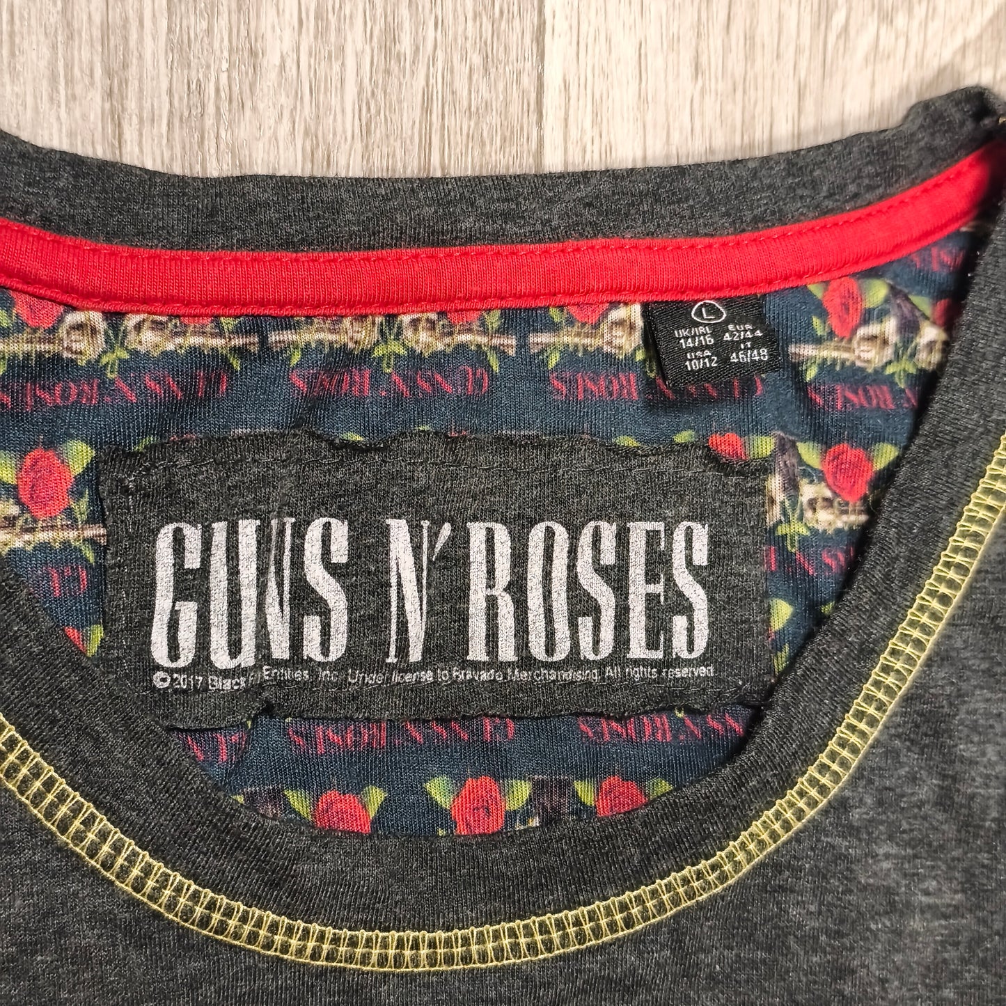 Guns N' Roses Graphic Tank Top Sleeveless Shirt Womens Large Band Tee Grey