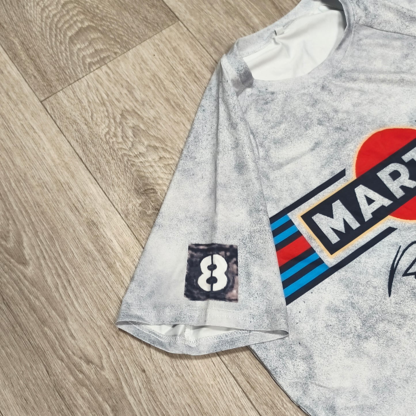 Martini Racing T-Shirt Mens Size M Medium Graphic Short Sleeve Grey Motorsport