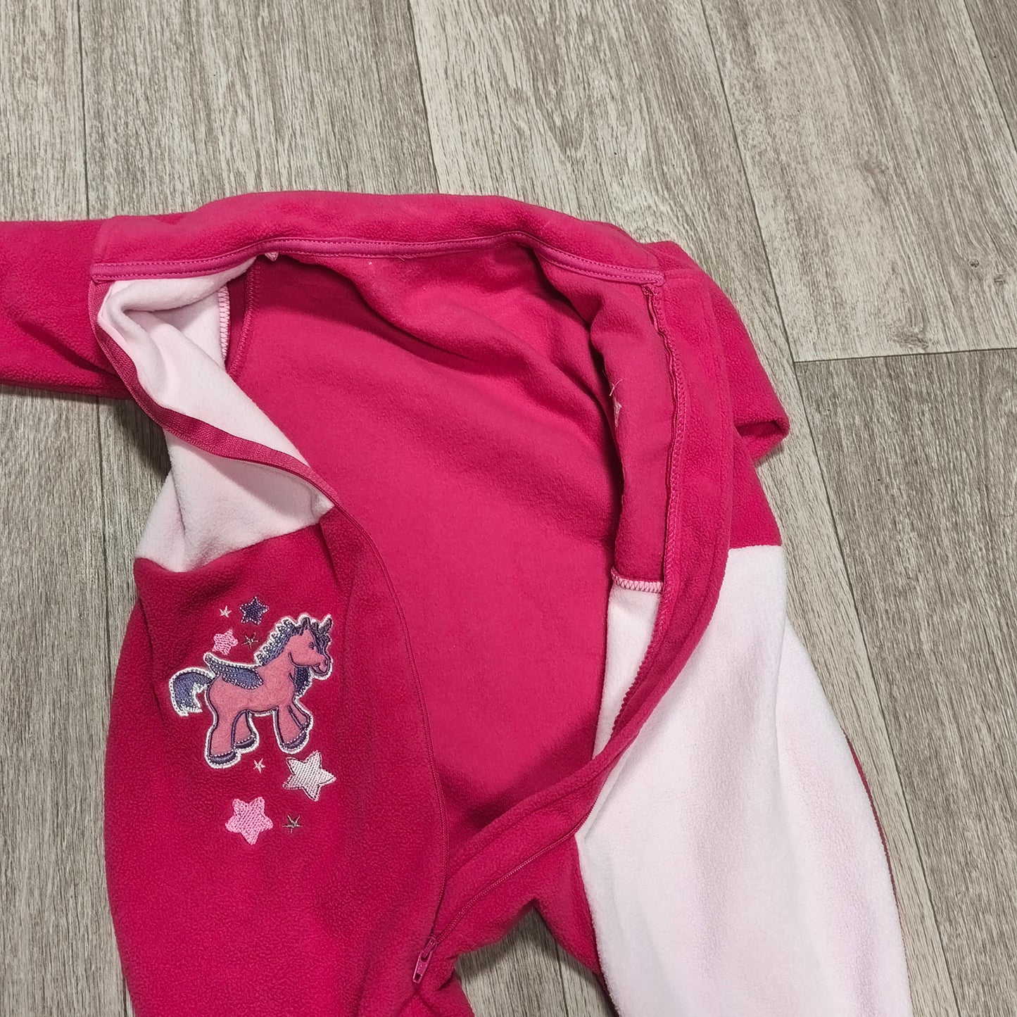 Early Days Baby Girl 6-12M Pink Fleece Sleepsuit Unicorn Footed Onesie 74cm