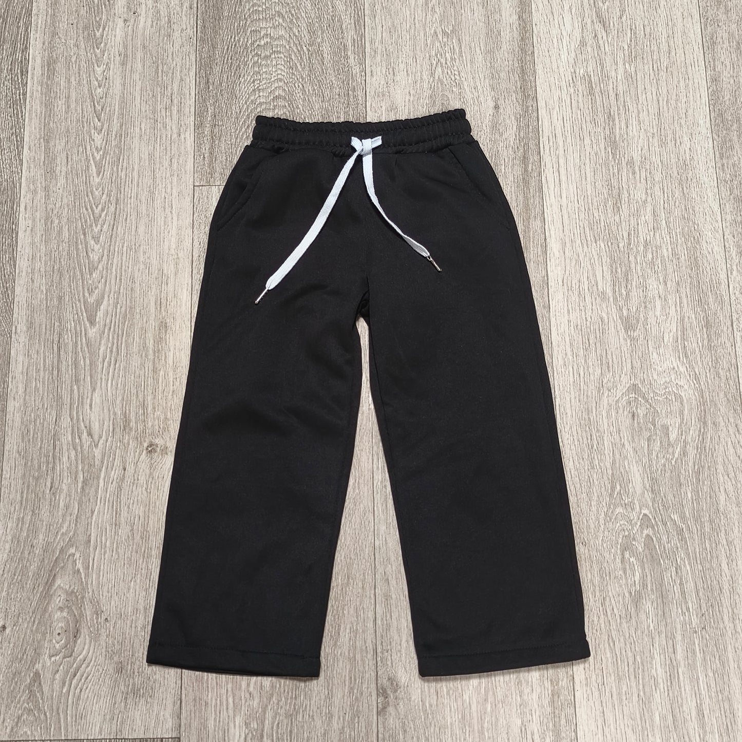 Panda Moda Black Sweatpants Track Pants Elastic Waist Pull On Italy Size TG 6