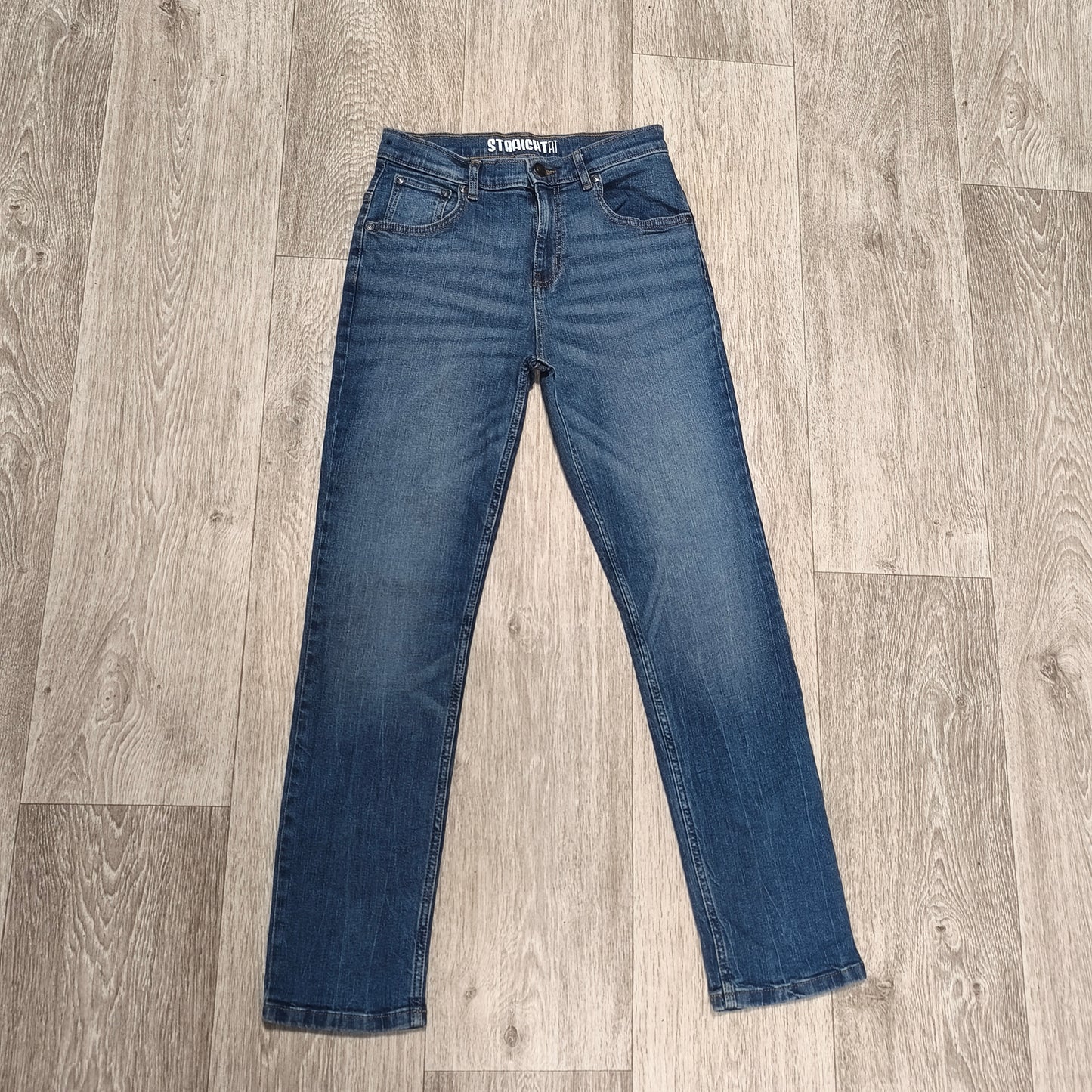 Tu Kids Unisex Straight Fit Denim Jeans Blue Size 13 Years 158cm Stretch