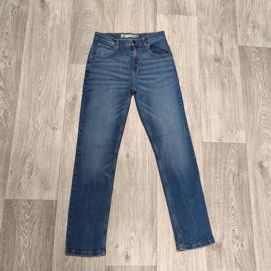 Tu Kids Unisex Straight Fit Denim Jeans Blue Size 13 Years 158cm Stretch
