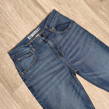 Tu Kids Unisex Straight Fit Denim Jeans Blue Size 13 Years 158cm Stretch