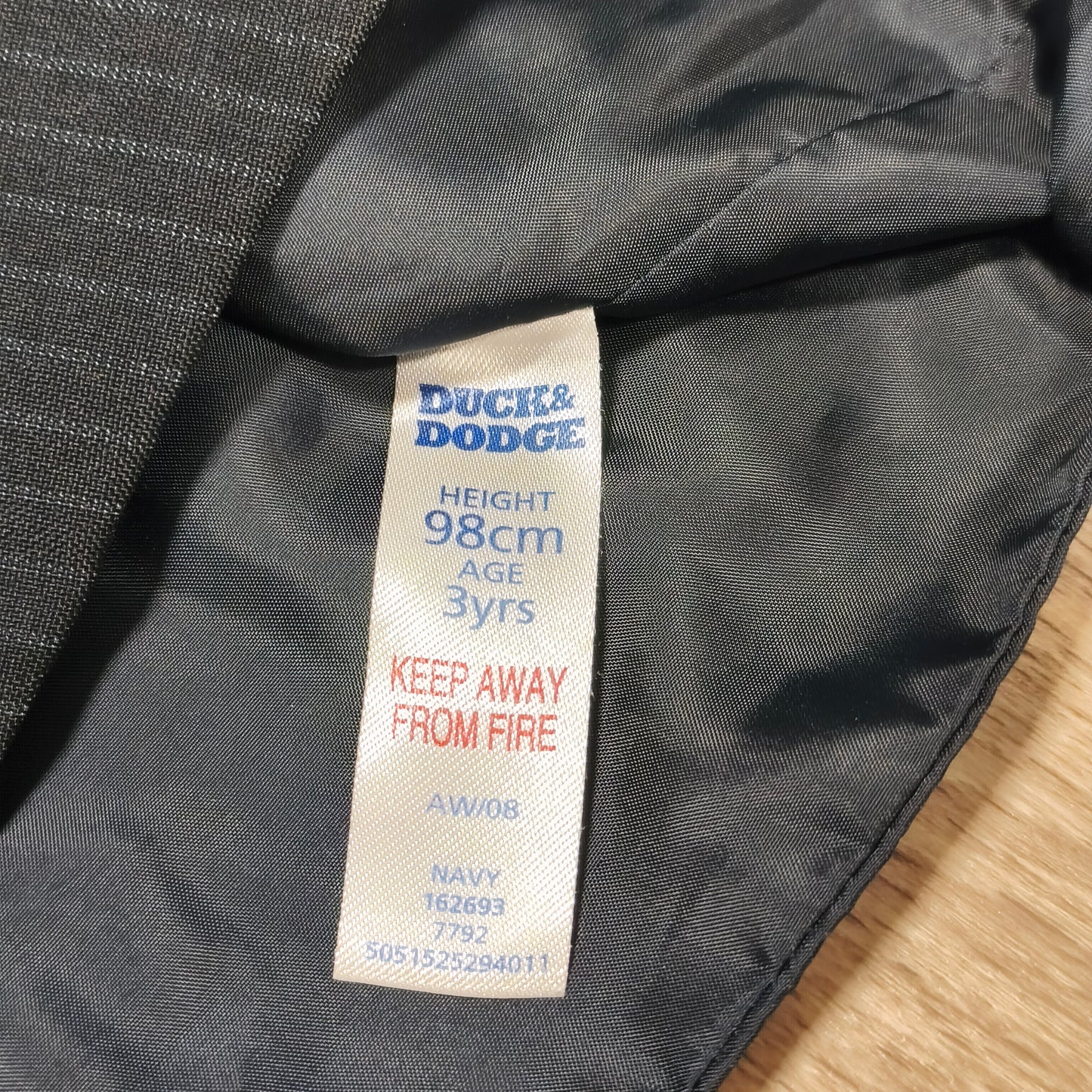 Duck & Dodge Boys Navy Blue Pinstripe Suit Vest Waistcoat Age 3 Yrs 98cm