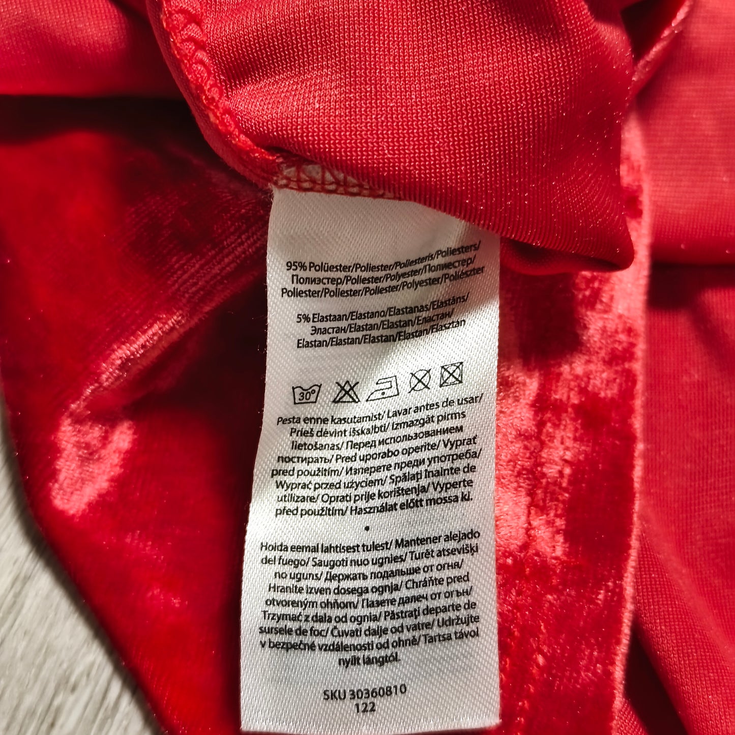 Girls Red Velvet Dress Short Sleeve Holiday Party Size 122