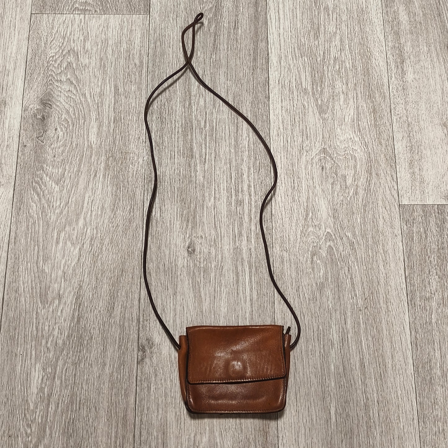 Vintage Italian Leather Crossbody Bag Small Brown Purse Made in Italy