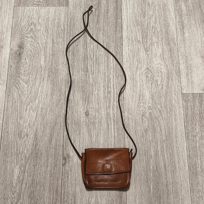 Vintage Italian Leather Crossbody Bag Small Brown Purse Made in Italy