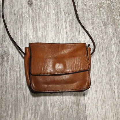 Vintage Italian Leather Crossbody Bag Small Brown Purse Made in Italy