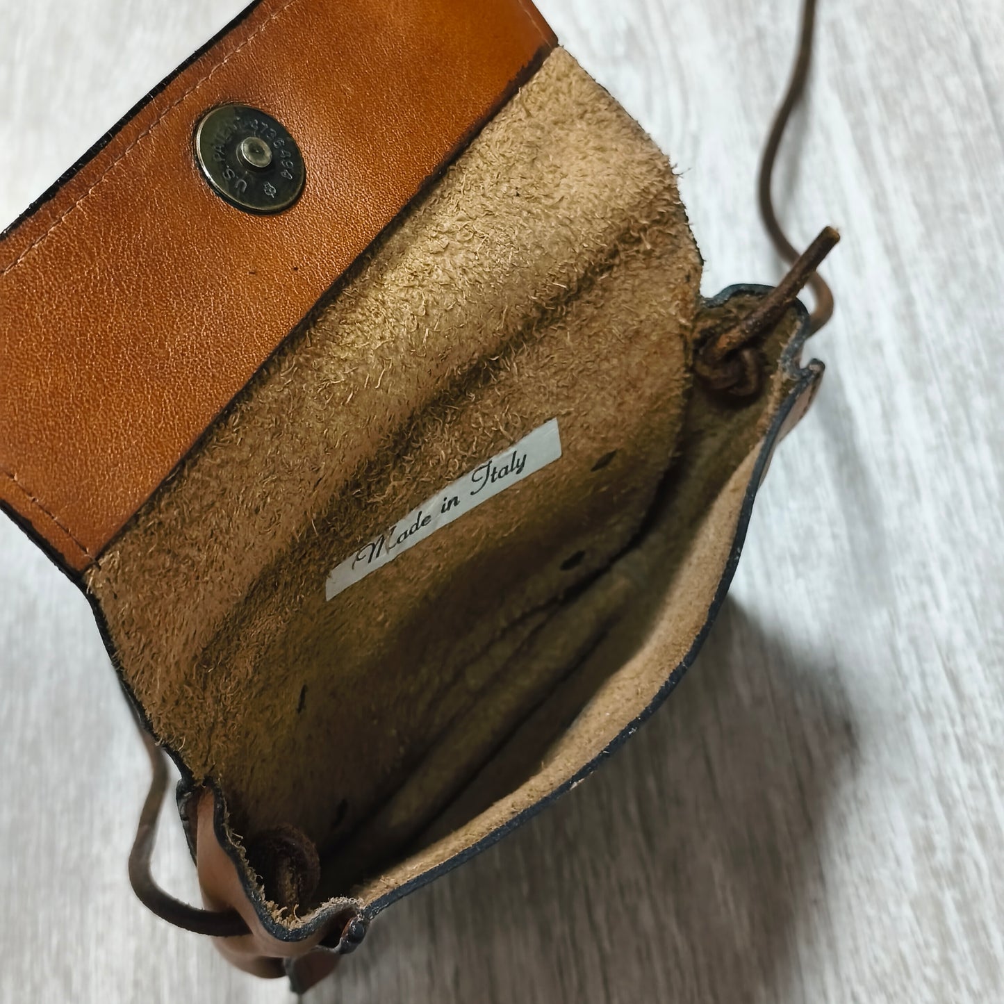 Vintage Italian Leather Crossbody Bag Small Brown Purse Made in Italy