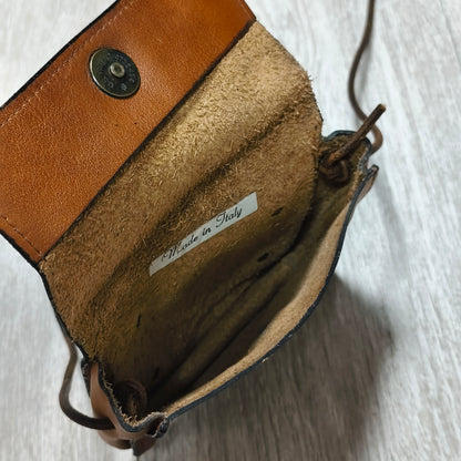 Vintage Italian Leather Crossbody Bag Small Brown Purse Made in Italy