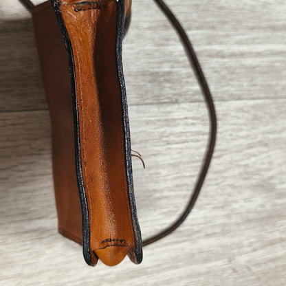 Vintage Italian Leather Crossbody Bag Small Brown Purse Made in Italy