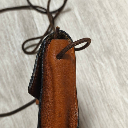 Vintage Italian Leather Crossbody Bag Small Brown Purse Made in Italy