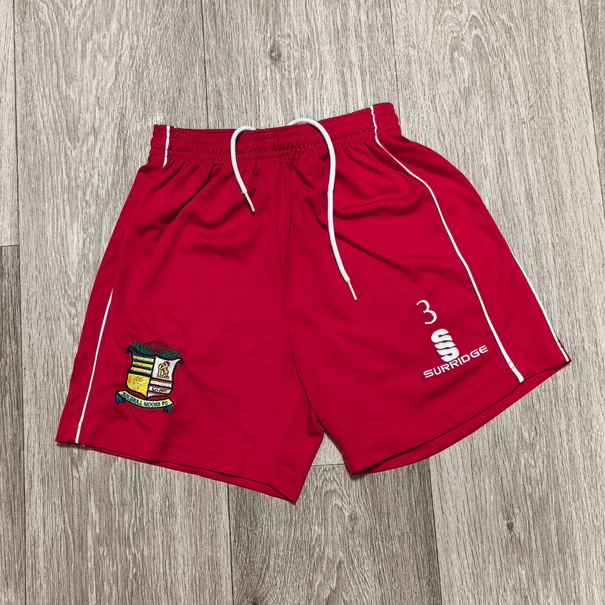 Surridge Solihull Moors FC Football Shorts Red Size LB Kids Youth