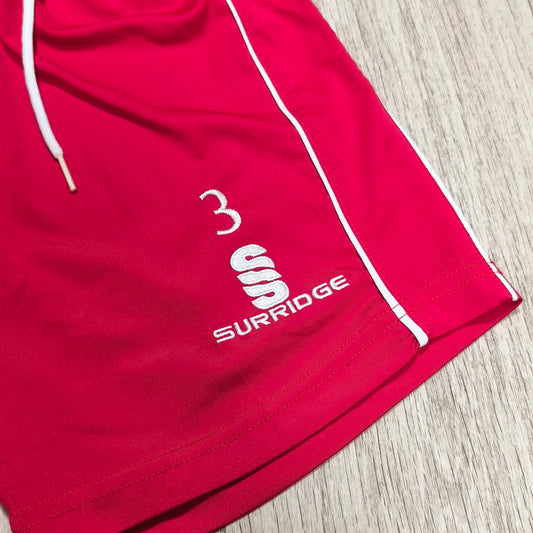 Surridge Solihull Moors FC Football Shorts Red Size LB Kids Youth