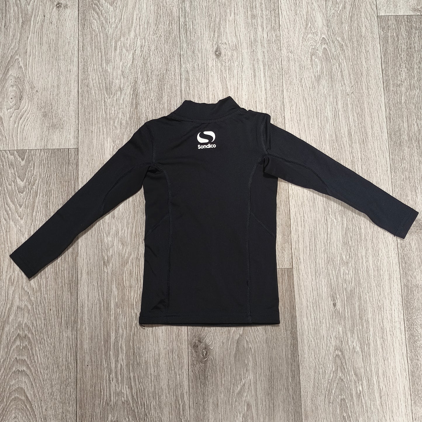 Sondico Base Layer Top Black Boys 3-4 Years 98-104cm Long Sleeve Compression