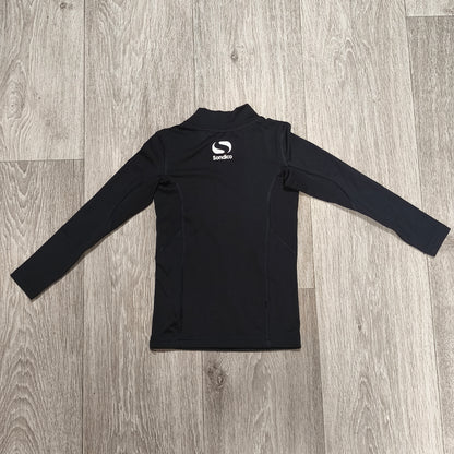 Sondico Base Layer Top Black Boys 3-4 Years 98-104cm Long Sleeve Compression