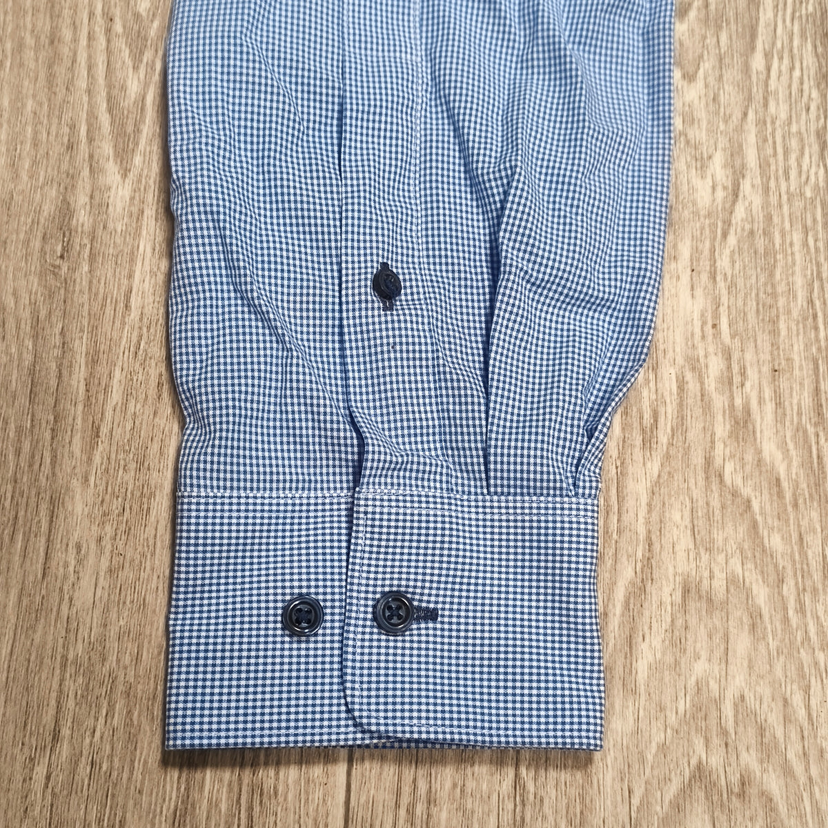Royal Class Selection Mens Dress Shirt Blue White Gingham Modern Fit 41