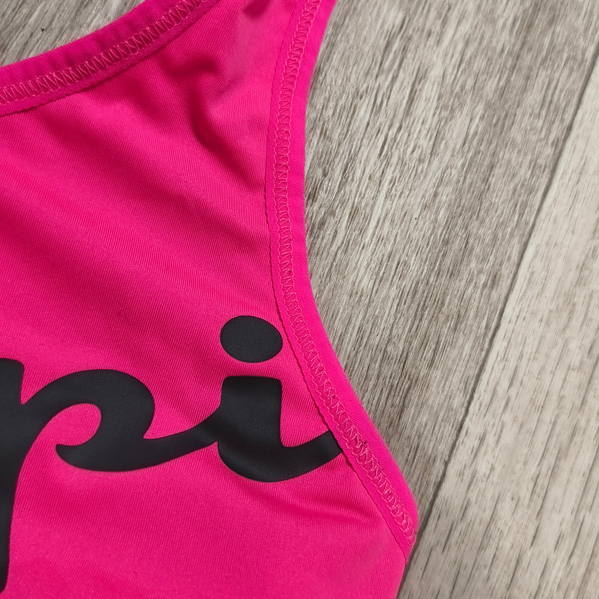 Champion Sports Bra Women Medium Pink Black Logo Athletic Fitness Workout Crop