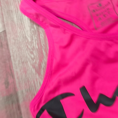 Champion Sports Bra Women Medium Pink Black Logo Athletic Fitness Workout Crop