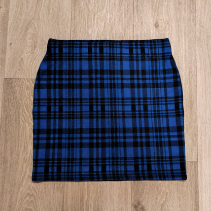 New Look Blue Plaid Tartan Mini Skirt Womens UK 12 US 8 EU 40