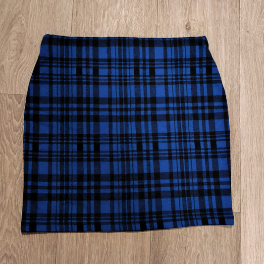 New Look Blue Plaid Tartan Mini Skirt Womens UK 12 US 8 EU 40