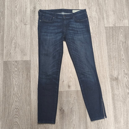 Diesel Skinzee Low Zip Women Jeans W28 L30 Stretch Skinny Dark Wash 0843F