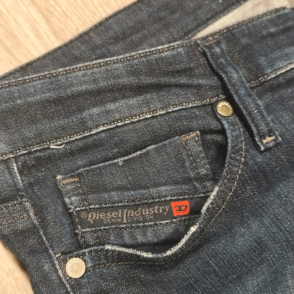 Diesel Skinzee Low Zip Women Jeans W28 L30 Stretch Skinny Dark Wash 0843F